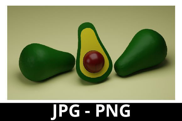 3D Rendered Avocado for Design Projects: A Realistic and Versatile Asset