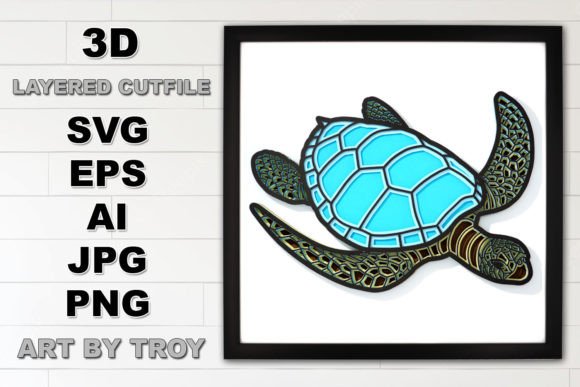 3D Sea Turtle Layered SVG Cut File: Creative Possibilities