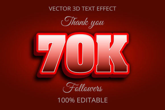 70k 3D Creative Text Effect Design for Adobe Illustrator