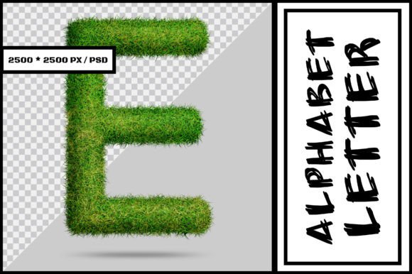 Alphabet Letter E with Grass Style: A Creative Design Element