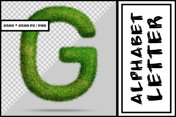 Alphabet Letter G with Grass Style Design for Creative Projects