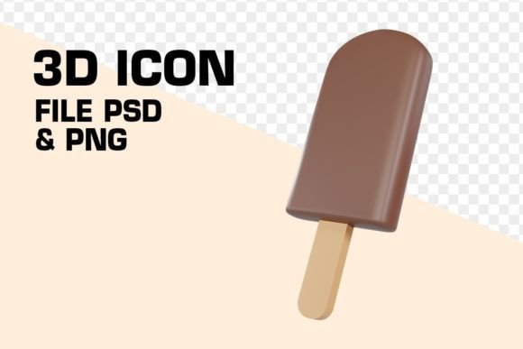 Chocolate Ice Cream 3D Icon for Modern Design Projects