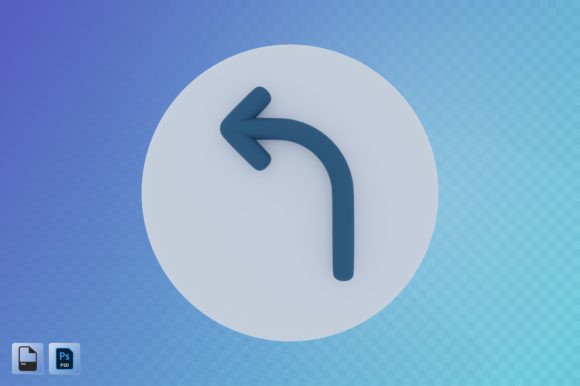 Enhancing Design Projects with Turn Left Arrow 3D Illustration