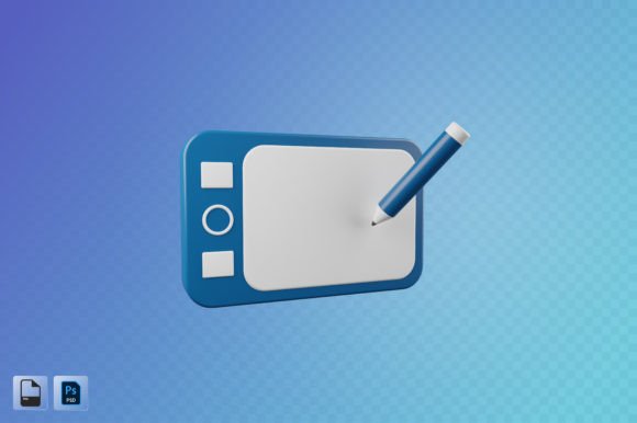Graphic Tablet 3D Illustration for Modern Design Projects