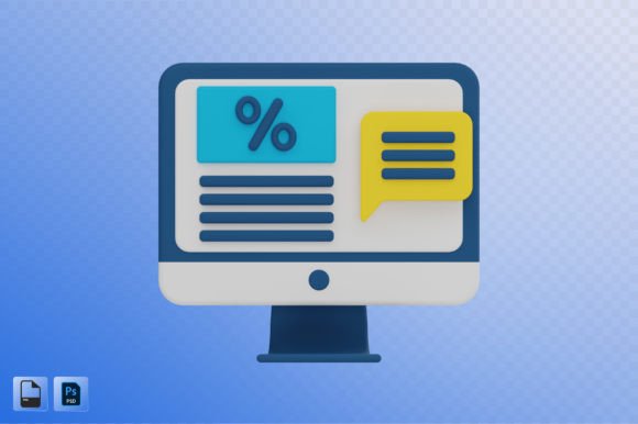Online Discount 3D Illustration for Modern Design Projects