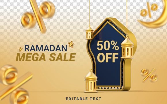 Ramadan and Eid Discount Sale Banner: Elevate Your Brand with Festive Design