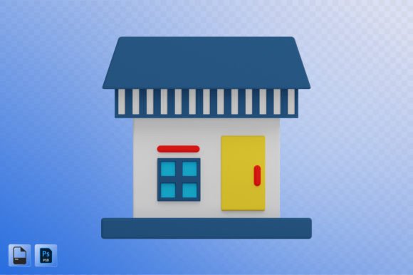 Store 3D Illustration for Your Creative Projects