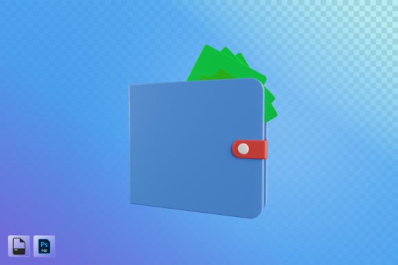 Wallet 3D Illustration for Modern Design Projects